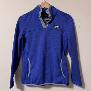 L.L. Bean blue snap neck pullover Size XXS